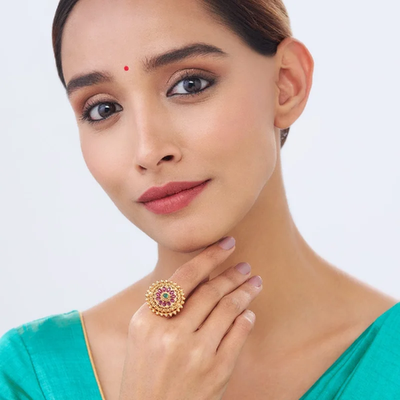 Citrine double finger rings in a sunny yellow hueAntique Finger Ring 150296