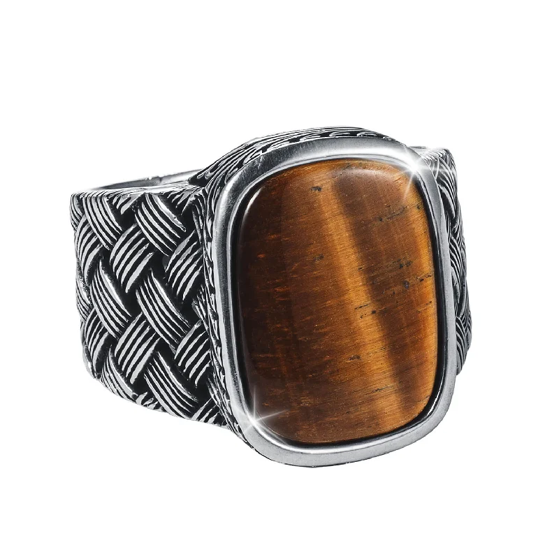 Minimalist Women's Rings with a Single Pearl in 14K Gold - Plated BandsWarrior Tiger's Eye Men's Ring Minimalist Women's Rings with a Single Pearl in 14K Gold - Plated BandsWarrior Tiger's Eye Men's Ring