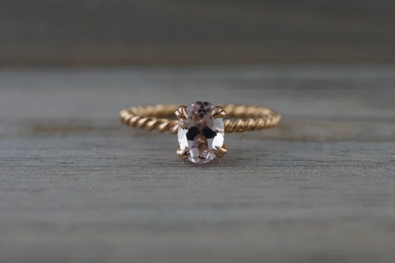 Men's Viking - inspired rings with ancient symbols14k Rose Gold Oval Twist Rope Morganite Pink Engagement Ring Vintage Men's Viking - inspired rings with ancient symbols14k Rose Gold Oval Twist Rope Morganite Pink Engagement Ring Vintage