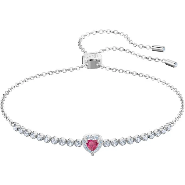 Swarovski One Red and Rhodium Plating Bracelet