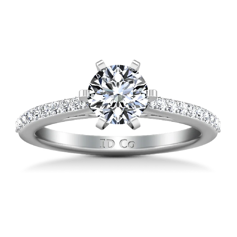 Adjustable Ring Sizes for Women's Rings in Stainless SteelRound Diamond Pave Engagement Ring Juliette 14K White Gold Adjustable Ring Sizes for Women's Rings in Stainless SteelRound Diamond Pave Engagement Ring Juliette 14K White Gold