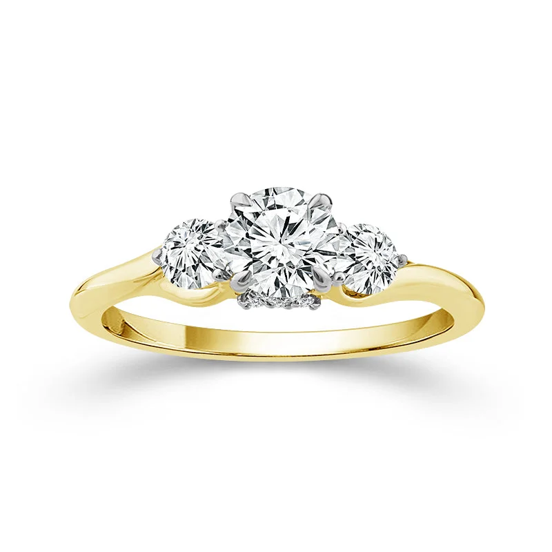 Men's Tanzanite Engagement Rings in Palladium with a Three - Stone Arrangement1 Ctw 3 Stone Lab Grown Diamond Engagement Ring in 10 Karat Yellow Gold Men's Tanzanite Engagement Rings in Palladium with a Three - Stone Arrangement1 Ctw 3 Stone Lab Grown Diamond Engagement Ring in 10 Karat Yellow Gold