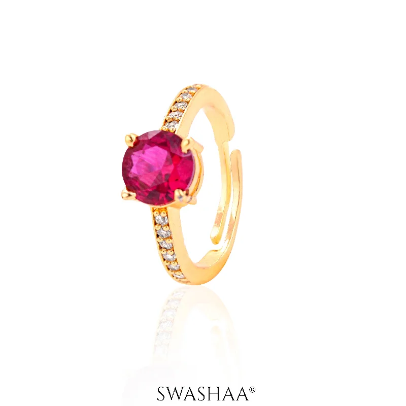 Enamel - Coated Women's Rings in Bright, Bold ColorsBlush Radiance 18K Gold Plated Ring Enamel - Coated Women's Rings in Bright, Bold ColorsBlush Radiance 18K Gold Plated Ring