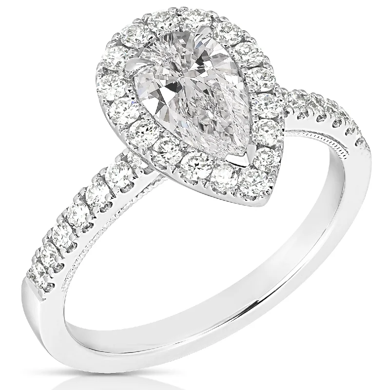 Men's Tourmaline Engagement Rings in 18K Two - Tone Gold with a Floral - Inspired Setting2.00 Ctw Pear Halo Lab Grown Diamond Engagement Ring in 14 Karat White Gold Men's Tourmaline Engagement Rings in 18K Two - Tone Gold with a Floral - Inspired Setting2.00 Ctw Pear Halo Lab Grown Diamond Engagement Ring in 14 Karat White Gold