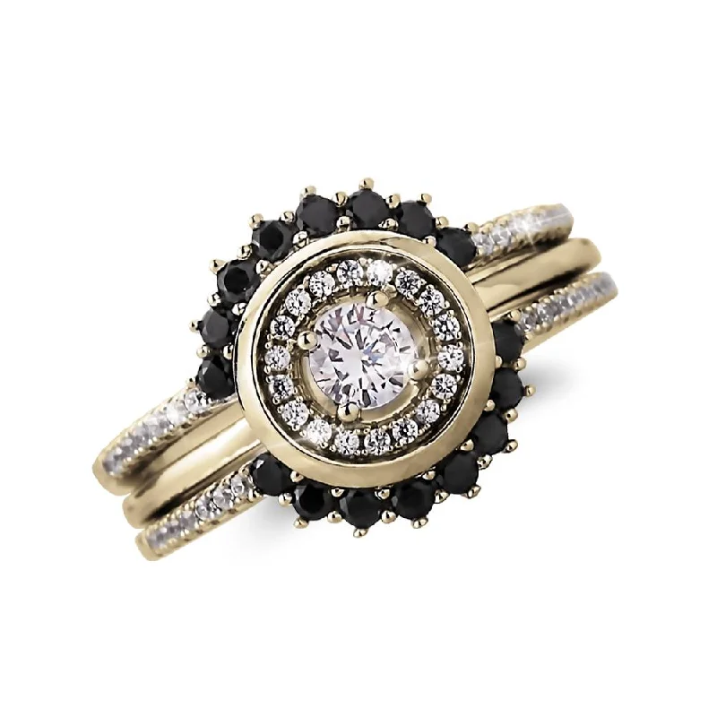 Tennis - Style Women's Rings with a Row of Round Diamonds in PlatinumTrio Halo Ring