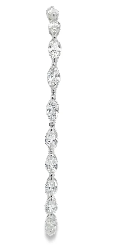 Princess - cut diamond engagement ring with a pavé - set band in platinumLAB GROWN MARQUISE CUT DIAMONDS 4.68CTW TENNIS BRACELET
