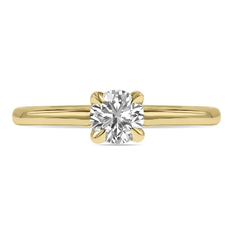 Marquee Lab Grown Certified 1/2 Carat Diamond Solitaire Ring in 14K Yellow Gold (F-G Color, S1-S2 Clarity) Marquee Lab Grown Certified 1/2 Carat Diamond Solitaire Ring in 14K Yellow Gold (F-G Color, S1-S2 Clarity)
