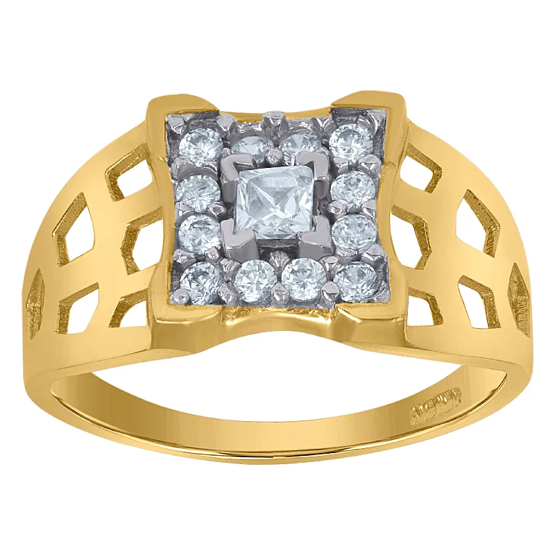Minimalist Fashion Rings in Stainless Steel with a Single Solitaire CrystalKeene Jewelers 10Kt Two-Tone Gold Womens Cubic-Zirconia Square Head Fashion Rings Minimalist Fashion Rings in Stainless Steel with a Single Solitaire CrystalKeene Jewelers 10Kt Two-Tone Gold Womens Cubic-Zirconia Square Head Fashion Rings