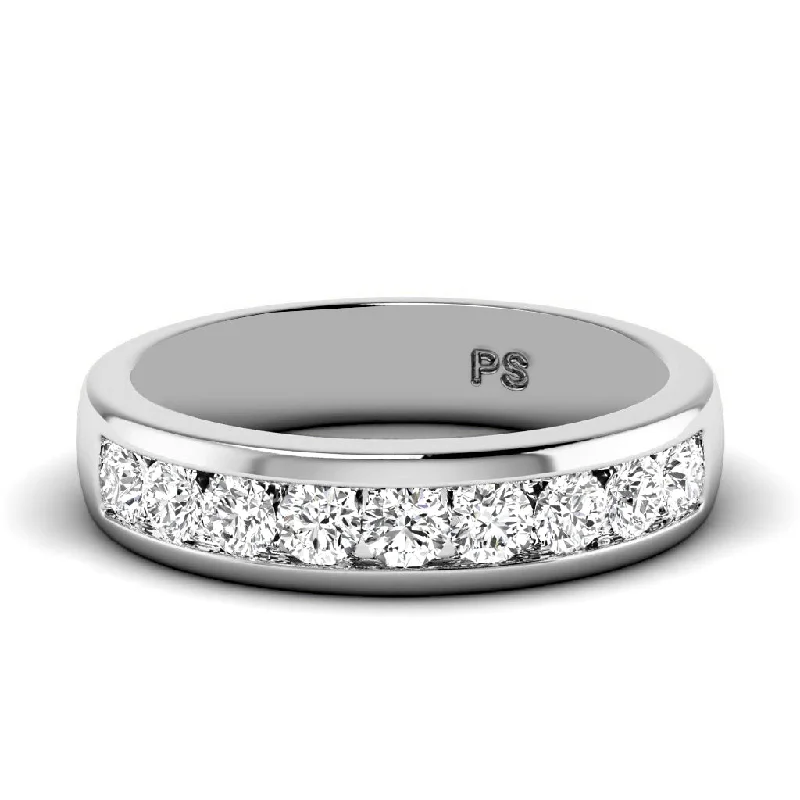 Men's two - tone rings combining silver and gold0.80 CT Round Cut Diamonds - Mens Wedding Band Men's two - tone rings combining silver and gold0.80 CT Round Cut Diamonds - Mens Wedding Band