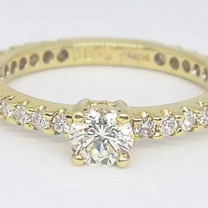 Statement - Making Cocktail Rings for Women with Large Cubic ZirconiaYellow Gold Diamond Engagement Ring Statement - Making Cocktail Rings for Women with Large Cubic ZirconiaYellow Gold Diamond Engagement Ring