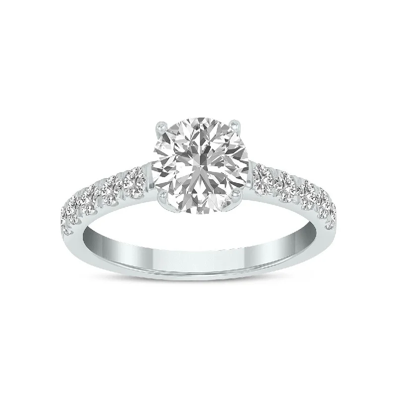 Marquee 2 Carat TW Lab Grown Diamond Engagement Ring in 14K White Gold