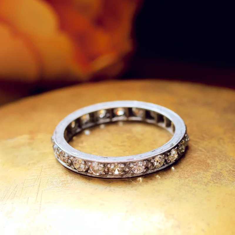 Adjustable Ring Sizes for Women's Rings in Stainless SteelVintage Size 'N' or '6.75' Diamond & Platinum Full Eternity Ring Adjustable Ring Sizes for Women's Rings in Stainless SteelVintage Size 'N' or '6.75' Diamond & Platinum Full Eternity Ring