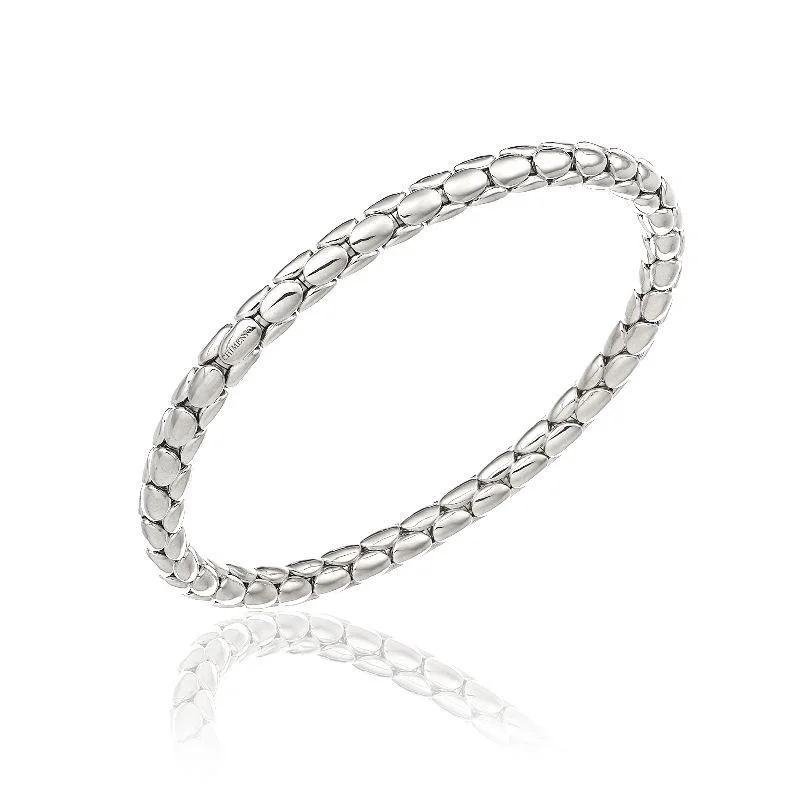 Chimento Stretch Spring 18ct White Gold Wide Bracelet