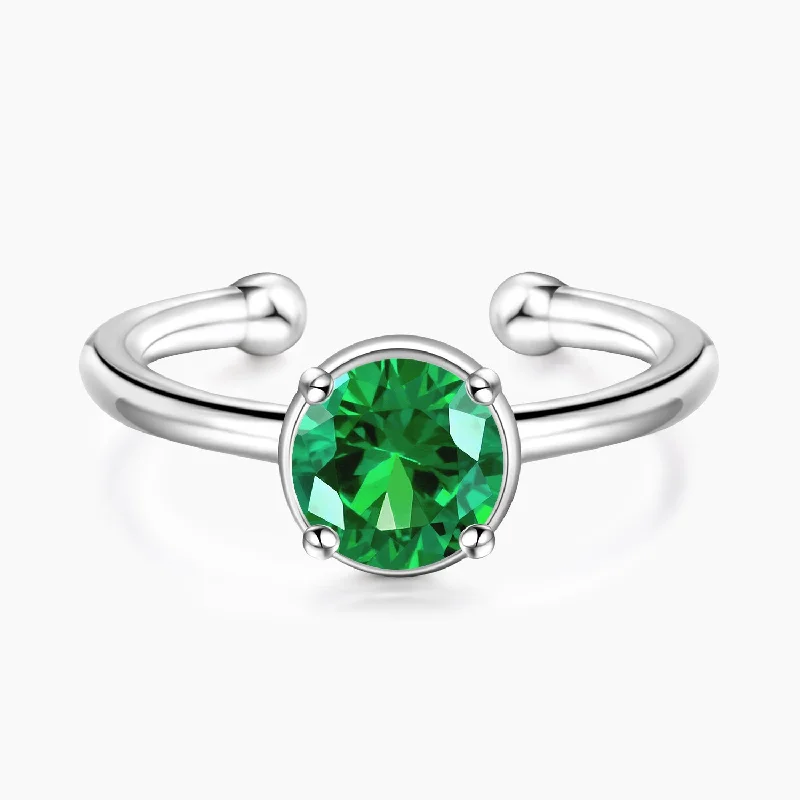 Engagement - Inspired Women's Rings with a Halo of Small DiamondsMay Emerald Birthstone Engagement - Inspired Women's Rings with a Halo of Small DiamondsMay Emerald Birthstone