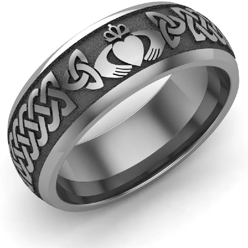 Men's ruby - adorned rings for a bold red colorCladdagh Wedding Ring UCL1-TITAN8M - TITANIUM Men's ruby - adorned rings for a bold red colorCladdagh Wedding Ring UCL1-TITAN8M - TITANIUM