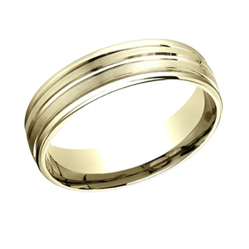 Men's two - tone rings combining silver and goldThe RIDGED Men's Band