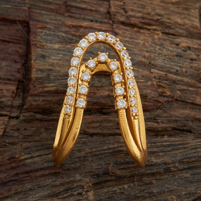Emerald - adorned double finger rings for a luxurious feelSilver Temple Finger Ring 164608 Emerald - adorned double finger rings for a luxurious feelSilver Temple Finger Ring 164608