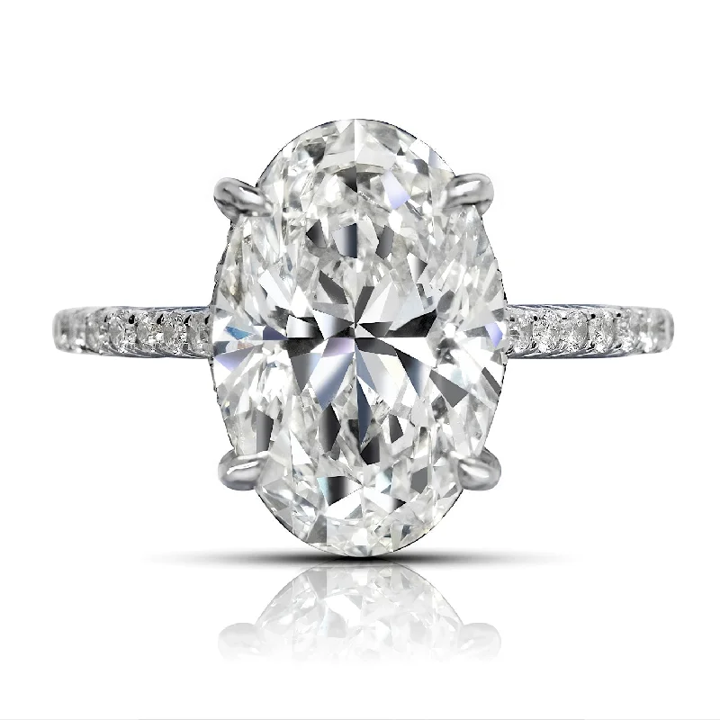 DIANA 6 CARAT OVAL CUT H COLOR VS2 CLARITY DIAMOND ENGAGEMENT RING 18K WHITE GOLD GIA CERTIFIED 5 CT H VS2 BY MIKE NEKTA DIANA 6 CARAT OVAL CUT H COLOR VS2 CLARITY DIAMOND ENGAGEMENT RING 18K WHITE GOLD GIA CERTIFIED 5 CT H VS2 BY MIKE NEKTA