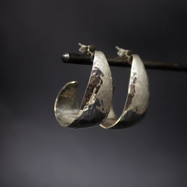 Small hoop earringsSterling Silver Large Hammered Hoop Earrings