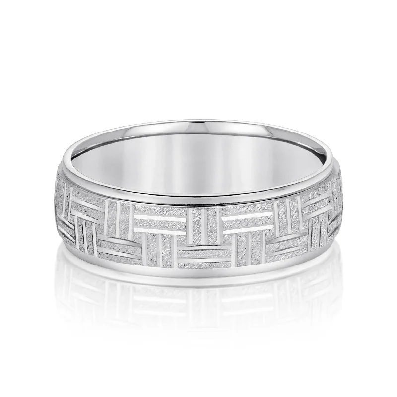 Men's sports - team logo rings for fansMen's Wedding Band Horizontal & Vertical Lines Men's sports - team logo rings for fansMen's Wedding Band Horizontal & Vertical Lines