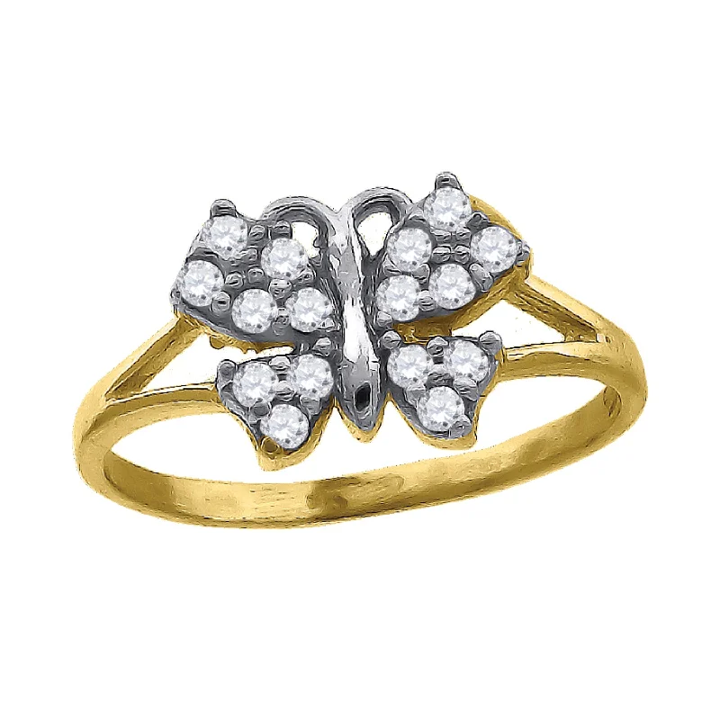 Vintage - Reproduction Fashion Rings in Bronze with Cameo - Style MedallionsKeene Jewelers 10kt Two-tone Gold Womens Round Cubic Zirconia Butterfly Band Ring Vintage - Reproduction Fashion Rings in Bronze with Cameo - Style MedallionsKeene Jewelers 10kt Two-tone Gold Womens Round Cubic Zirconia Butterfly Band Ring