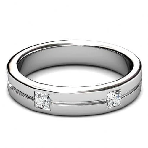 Men's thumb rings with a wide band0.75 CT Princess Cut Diamonds - Mens Wedding Band Men's thumb rings with a wide band0.75 CT Princess Cut Diamonds - Mens Wedding Band
