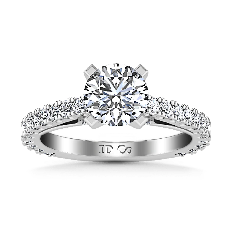 Floral - Patterned Women's Rings in 18K Yellow Gold for a Feminine LookRound Diamond Pave Engagement Ring Eden 14K White Gold Floral - Patterned Women's Rings in 18K Yellow Gold for a Feminine LookRound Diamond Pave Engagement Ring Eden 14K White Gold