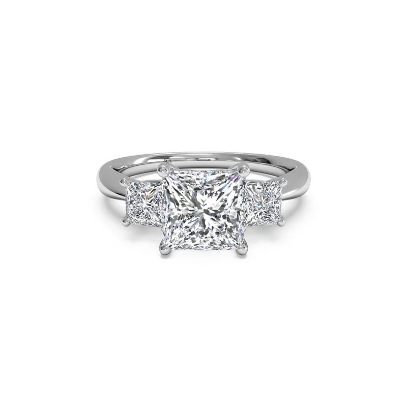 Men's Tanzanite Engagement Rings in Palladium with a Three - Stone ArrangementThree-Stone Princess Cut Diamond Engagement Ring Men's Tanzanite Engagement Rings in Palladium with a Three - Stone ArrangementThree-Stone Princess Cut Diamond Engagement Ring