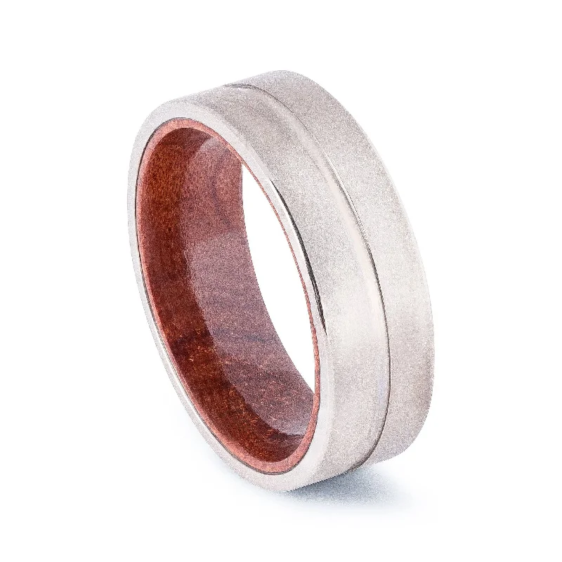 Titanium Rings with a Heart - Shaped Inlay for a Romantic GestureThe Cypress | 8MM Titanium Rings with a Heart - Shaped Inlay for a Romantic GestureThe Cypress | 8MM