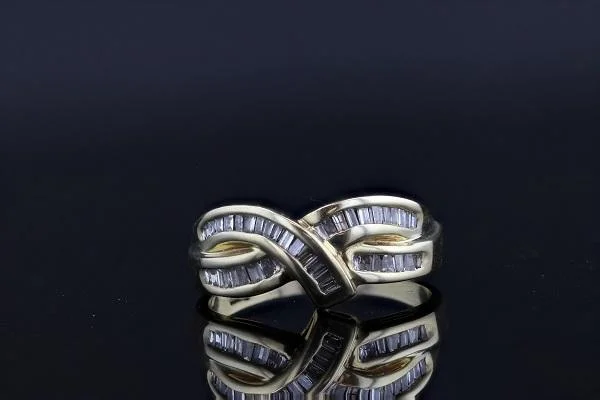 Men's Tourmaline Engagement Rings in 18K Two - Tone Gold with a Floral - Inspired SettingEstate 10K Yellow Gold Overlapping Channel Set Baguette .75 Cttw Diamond Ring Men's Tourmaline Engagement Rings in 18K Two - Tone Gold with a Floral - Inspired SettingEstate 10K Yellow Gold Overlapping Channel Set Baguette .75 Cttw Diamond Ring