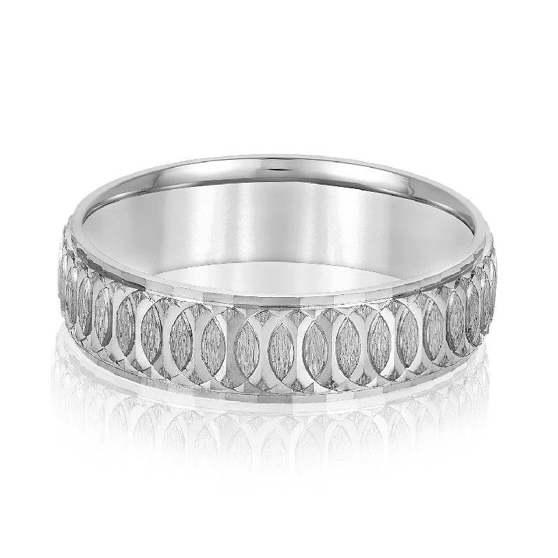Men's anti - allergy rings for sensitive skinMen's Overlapping Circular Pattern Wedding Band Men's anti - allergy rings for sensitive skinMen's Overlapping Circular Pattern Wedding Band