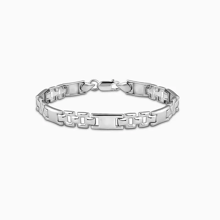 Men's Damascus - steel rings with a unique patternSilver Classic Rectangle Bracelet For Him Men's Damascus - steel rings with a unique patternSilver Classic Rectangle Bracelet For Him