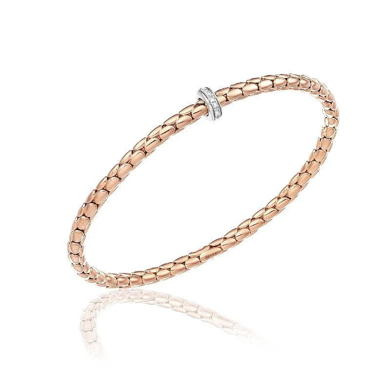 Chimento Stretch Spring 18ct Rose Gold 0.10ct Diamond Bracelet