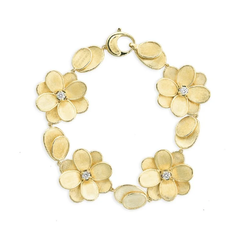 Marco Bicego Petali 18ct Yellow Gold 0.32ct Diamond Flower Bracelet