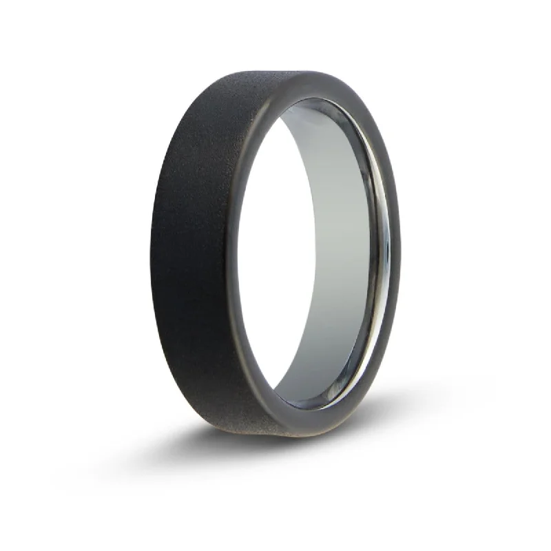 Men's rose - gold - plated rings for a trendy colorMen’s Black Sandblasted Tungsten Ring Men's rose - gold - plated rings for a trendy colorMen’s Black Sandblasted Tungsten Ring