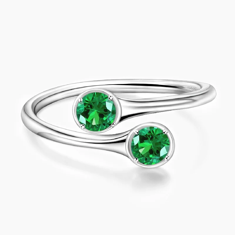 Statement - Making Cocktail Rings for Women with Large Cubic ZirconiaMay Double Emerald Birthstone Statement - Making Cocktail Rings for Women with Large Cubic ZirconiaMay Double Emerald Birthstone