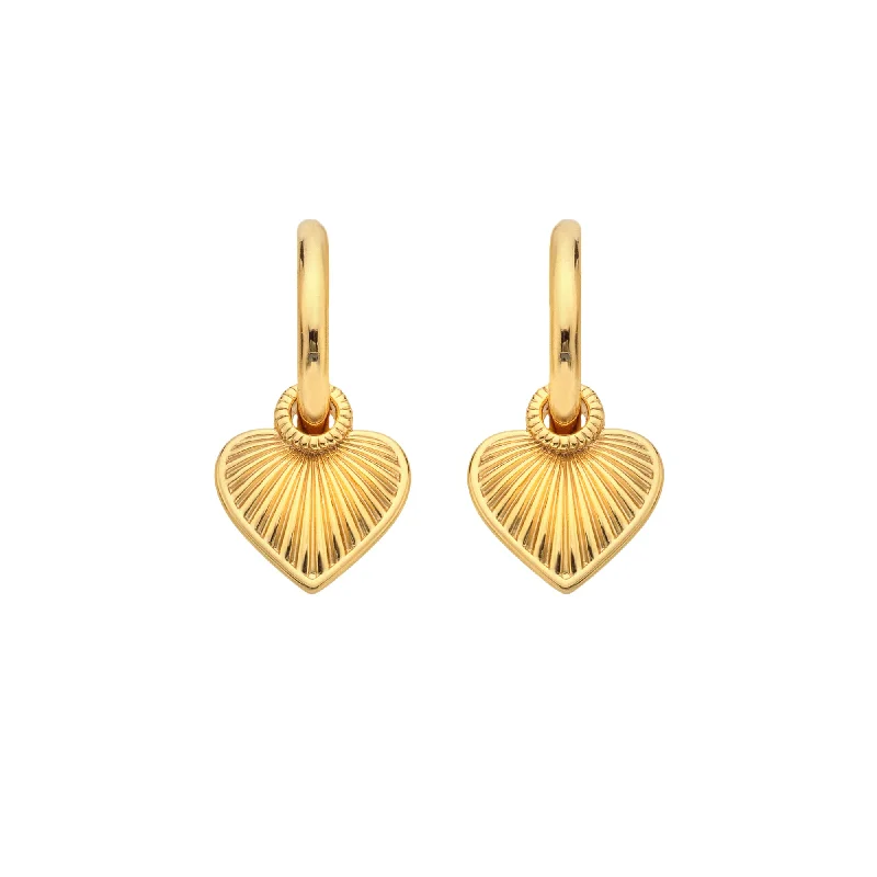 Everyday hoop earringsHot Diamonds Gold Vermeil Essence Heart Huggie Earrings
