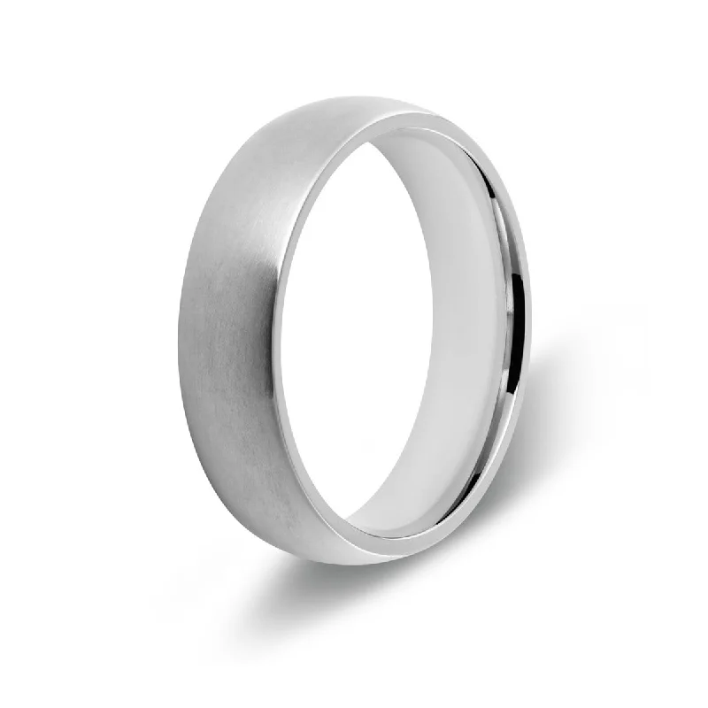 Men's music - note rings for musiciansMen’s Brushed Silver Dome Titanium Ring