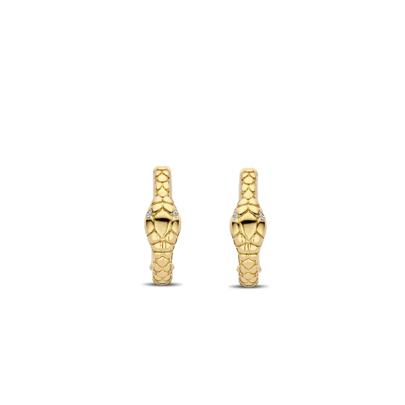 Trendy hoop earringsTi Sento Gold Snake Hoop Earrings