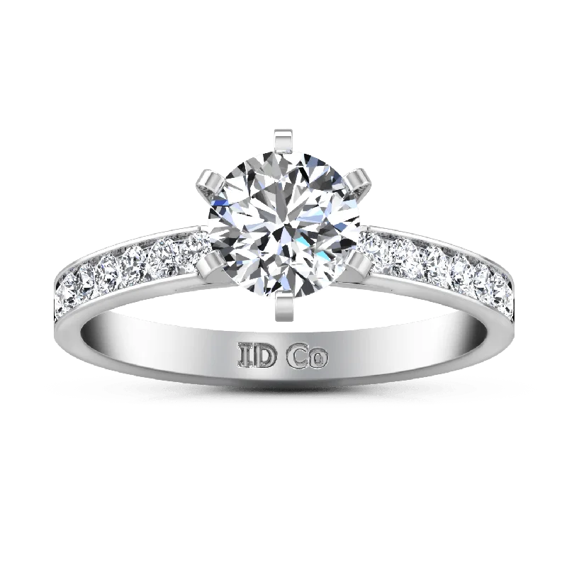 Vintage - Inspired Filigree - Design Women's Rings in Sterling SilverRound Diamond Pave Engagement Ring Yvonne 14K White Gold Vintage - Inspired Filigree - Design Women's Rings in Sterling SilverRound Diamond Pave Engagement Ring Yvonne 14K White Gold