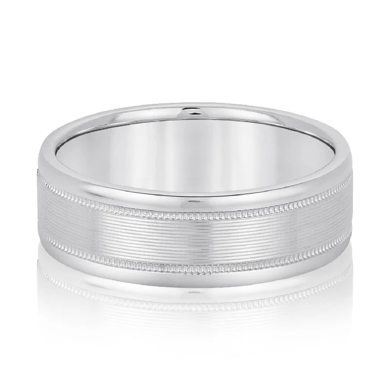 Men's spinning rings for fidget - friendly useMen's Ridged Wedding Ring With Milgrain Accents Men's spinning rings for fidget - friendly useMen's Ridged Wedding Ring With Milgrain Accents
