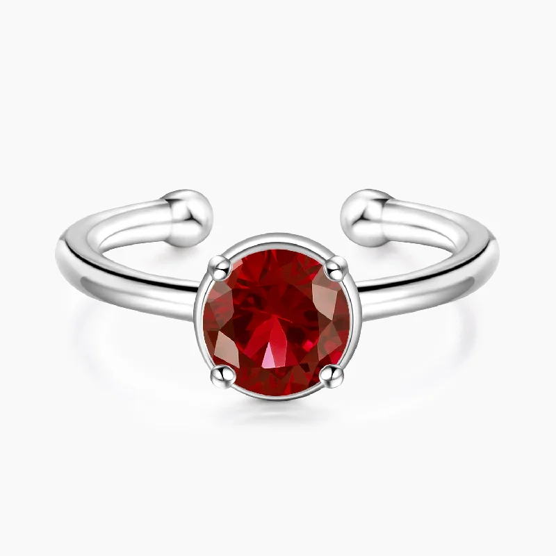 Interlocking Band Women's Rings in White Gold for a Modern DesignJuly Ruby Birthstone Interlocking Band Women's Rings in White Gold for a Modern DesignJuly Ruby Birthstone