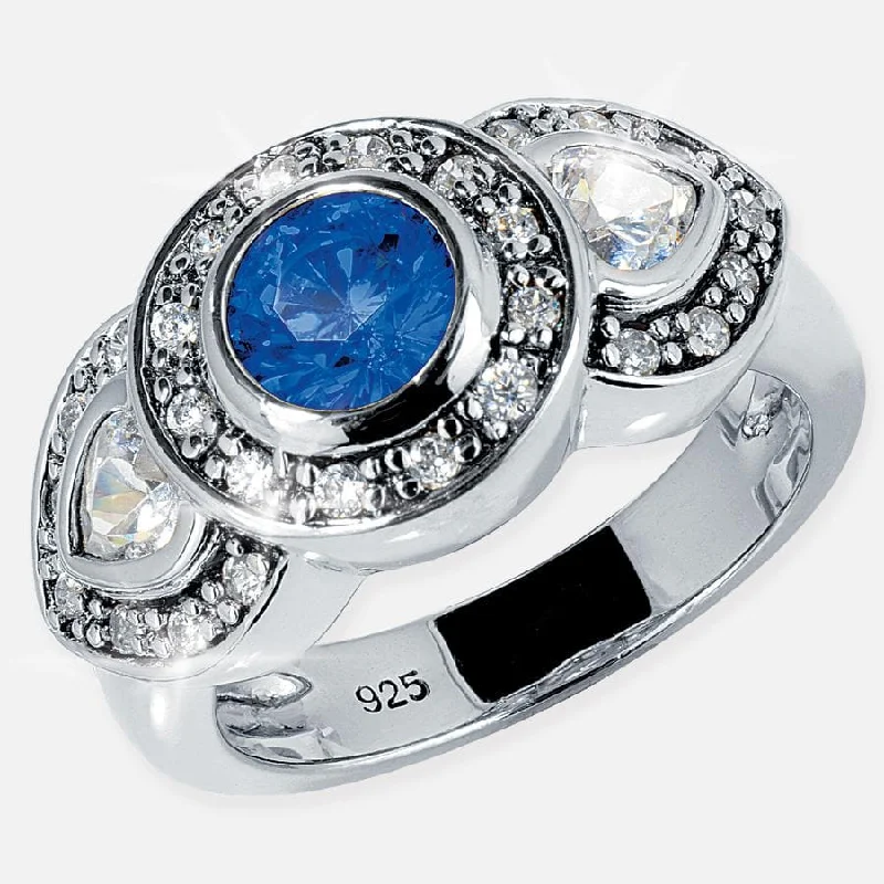 Gothic - Style Women's Rings with Black Onyx and Silver SkullsMaharajah Blue Ring