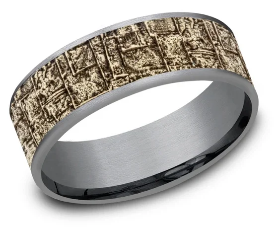 Men's leather - wrapped rings for a rustic charmThe SCUFF Mens Band