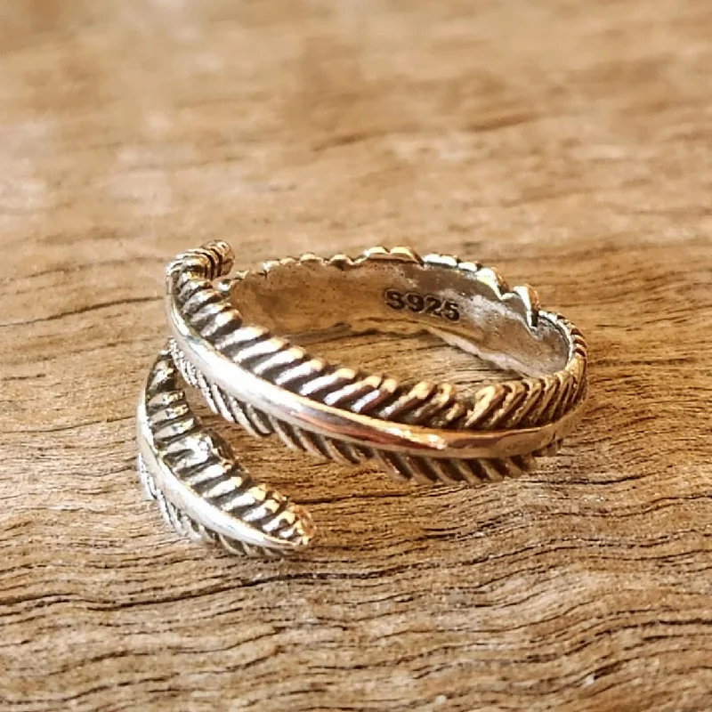 Boho - Style Women's Rings with Turquoise and Leather AccentsSILVER LEAVES - 925 SILVER LEAF RING Boho - Style Women's Rings with Turquoise and Leather AccentsSILVER LEAVES - 925 SILVER LEAF RING