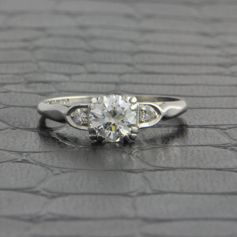 Heart - shaped diamond engagement ring with a hidden halo in 14K rose goldVintage Art Deco .75 ct. Old European Cut Diamond Engagement Ring