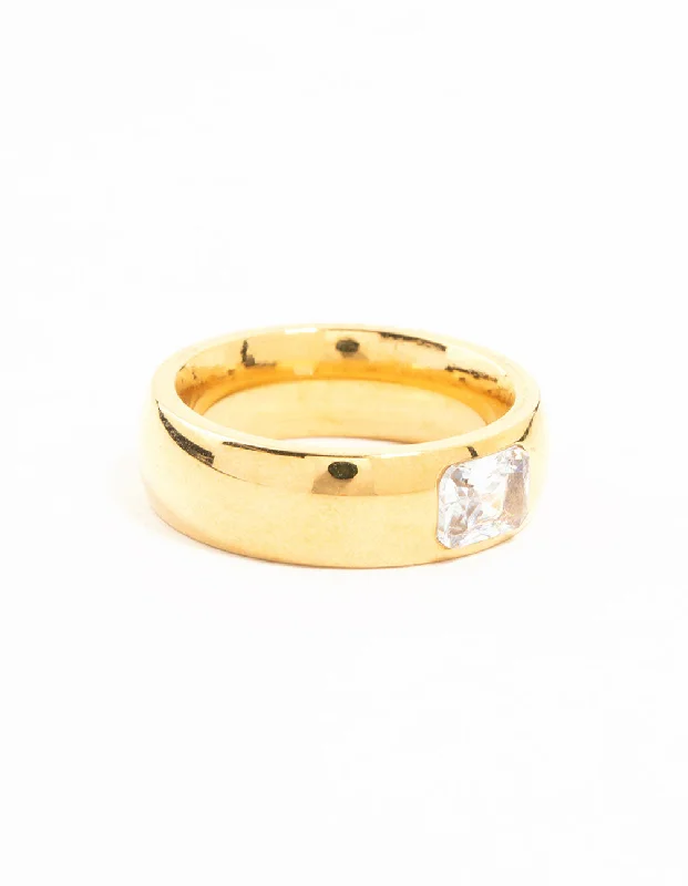 Fashion Rings with Zodiac Symbols in Gold - Filled Metal for a Personalized TouchWaterproof Gold Plated Stainless Steel Wide Band Cubic Zirconia Ring Fashion Rings with Zodiac Symbols in Gold - Filled Metal for a Personalized TouchWaterproof Gold Plated Stainless Steel Wide Band Cubic Zirconia Ring