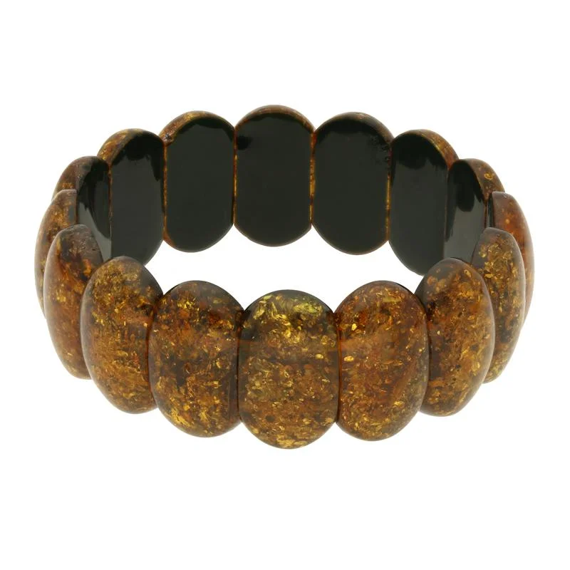 Green Amber Elasticated Bracelet