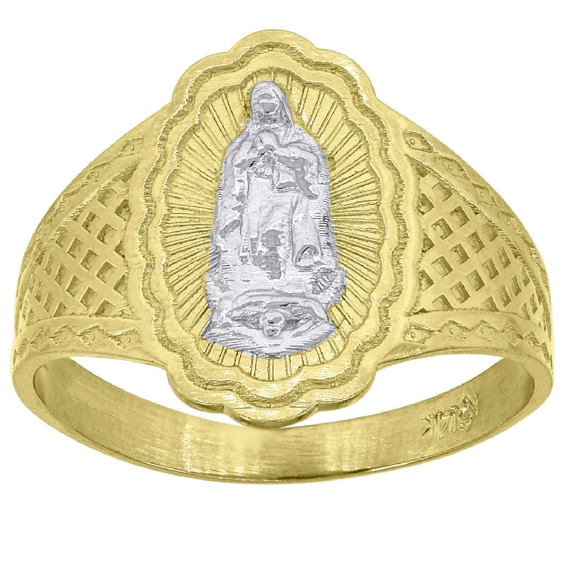 Enamel - Coated Fashion Rings in Bright Colors with Animal - Print PatternsKeene Jewelers 14kt Gold Womens Two-tone Guadalupe Marry Oval SZ7 Religious Band Ring Enamel - Coated Fashion Rings in Bright Colors with Animal - Print PatternsKeene Jewelers 14kt Gold Womens Two-tone Guadalupe Marry Oval SZ7 Religious Band Ring