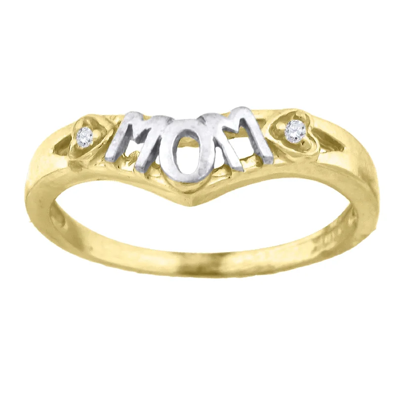 Magnetic Fashion Rings in Stainless Steel with a Modern, Interlocking DesignKeene Jewelers 10kt Gold Womens Two-tone CZ Heart Mom Band Ring Magnetic Fashion Rings in Stainless Steel with a Modern, Interlocking DesignKeene Jewelers 10kt Gold Womens Two-tone CZ Heart Mom Band Ring